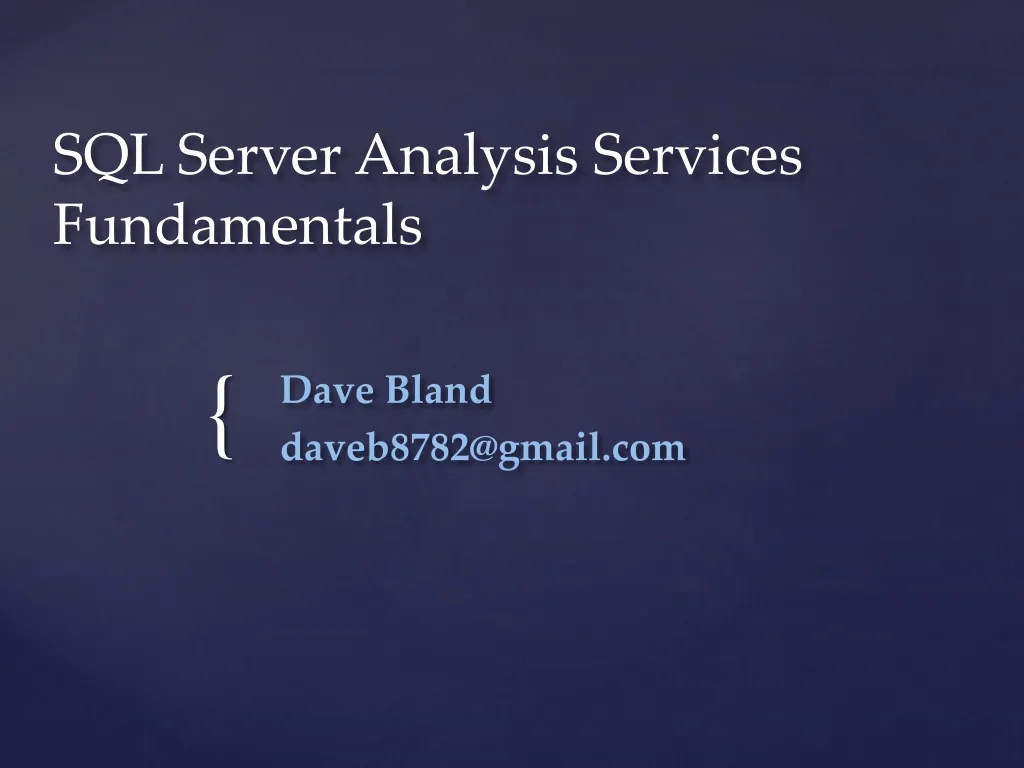 sql server analysis services fundamentals