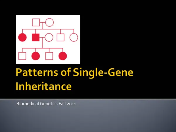 Patterns of Single-Gene Inheritance