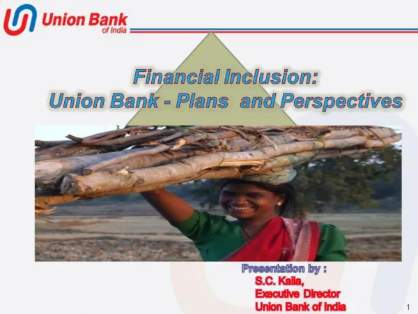 Financial Inclusion: Union Bank - Plans and Perspectives
