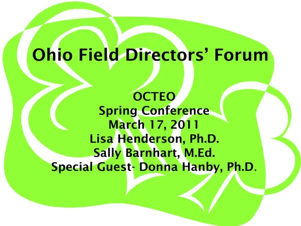 Ohio Field Directors’ Forum