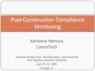 Post-Construction Compliance Monitoring - slide 1