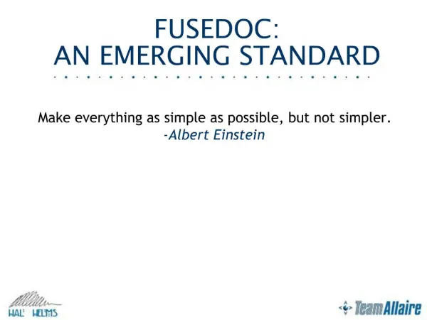 FUSEDOC: AN EMERGING STANDARD