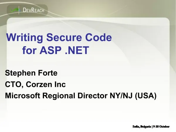 Writing Secure Code for ASP