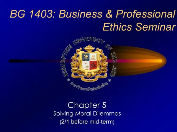 BG 1403: Business Professional Ethics Seminar