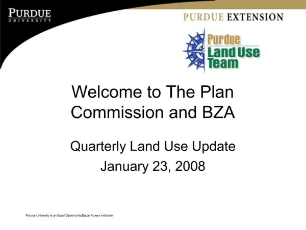 Welcome to The Plan Commission and BZA