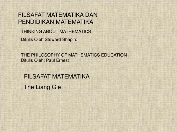 filsafat matematika dan pendidikan matematika