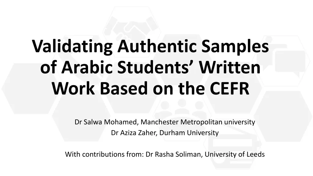 validating authentic samples of arabic students written work based on the cefr