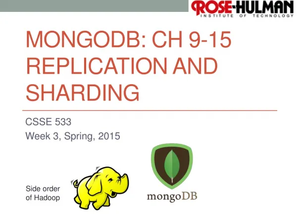 MongoDB: Ch 9-15 Replication and Sharding