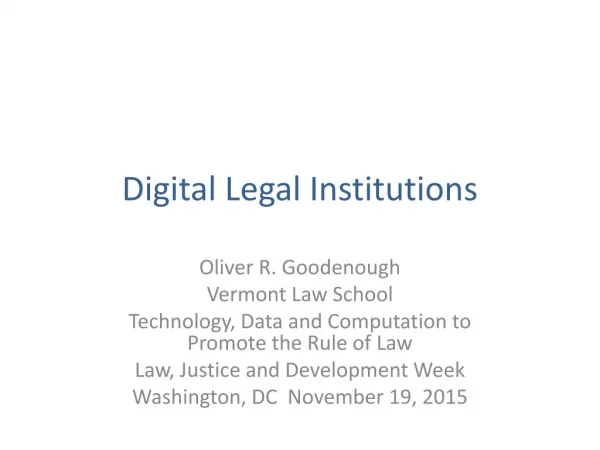 Digital Legal Institutions