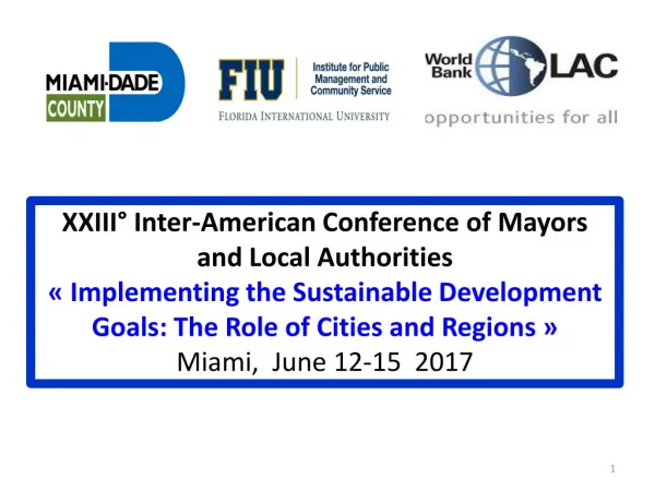 XXIII° Inter-American Conference of Mayors and Local Authorities