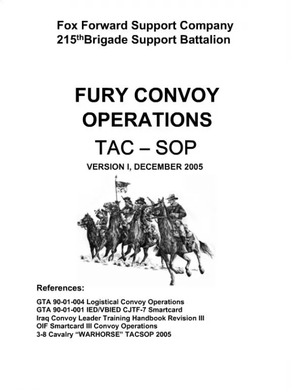FURY CONVOY OPERATIONS TAC SOP