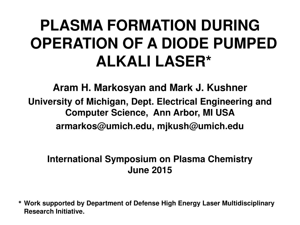 plasma formation during operation of a diode