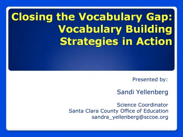 Closing the Vocabulary Gap: Vocabulary Building Strategies in Action