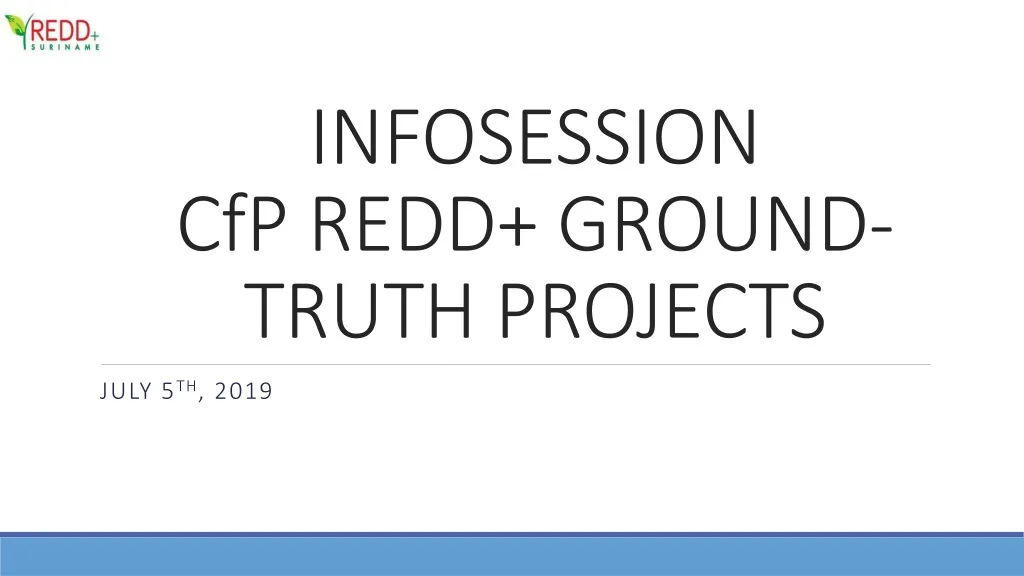 infosession cfp redd ground truth projects