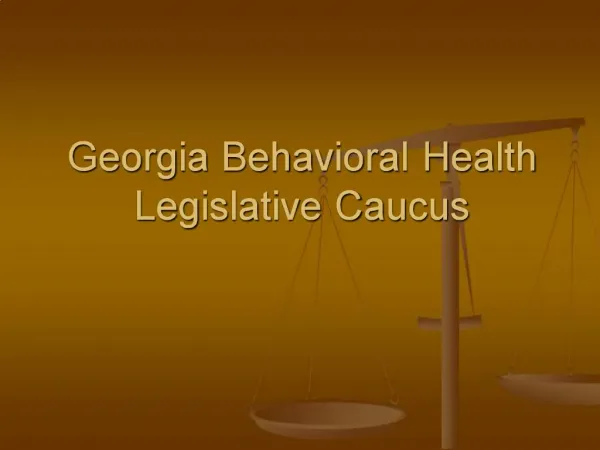 Georgia Behavioral Health Legislative Caucus