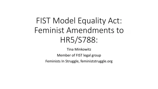 FIST Model Equality Act: Feminist Amendments to HR5/S788: