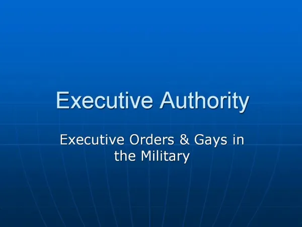 Executive Authority