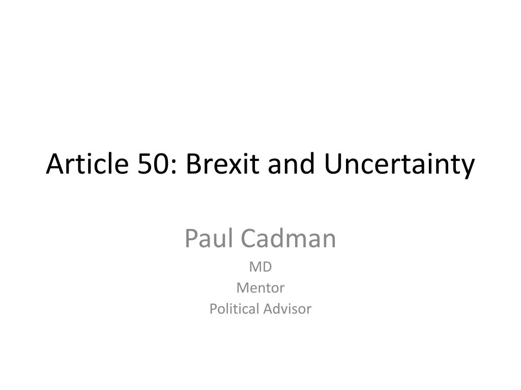 article 50 brexit and uncertainty