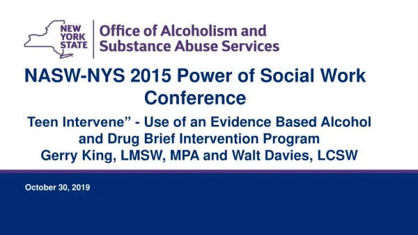 NASW-NYS 2015 Power of Social Work Conference