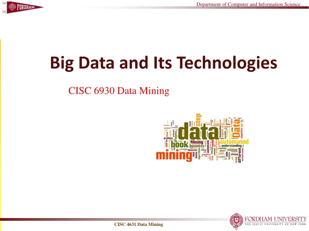 big data and its technologies