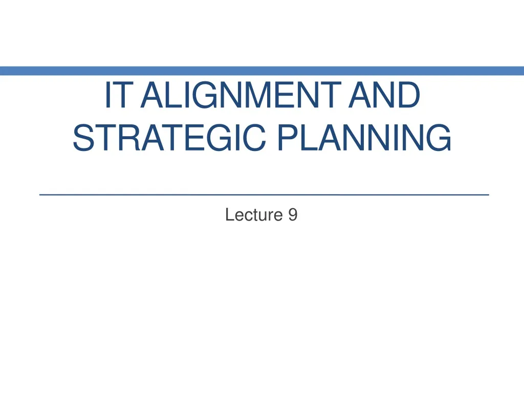 it alignment and strategic planning