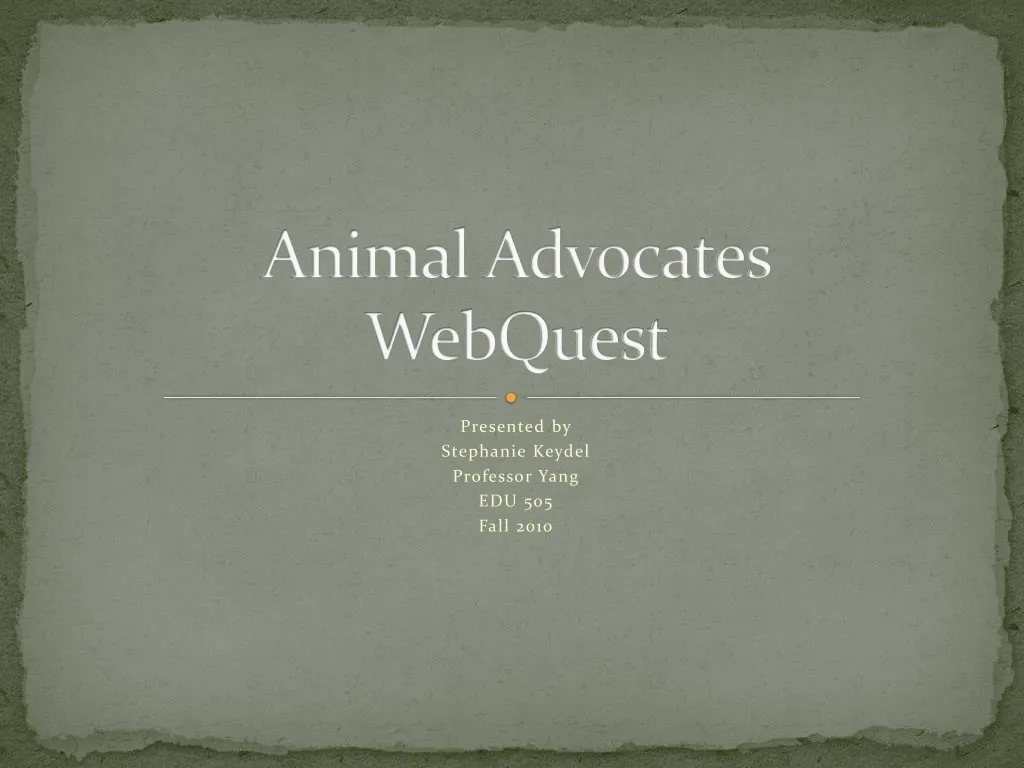 animal advocates webquest
