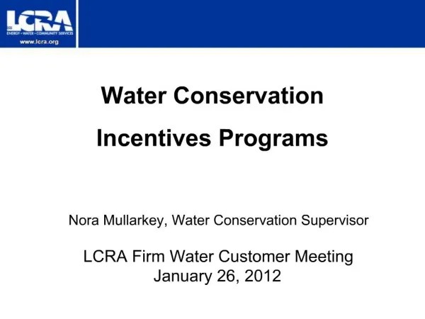2009 LCRA Water Conservation Plan