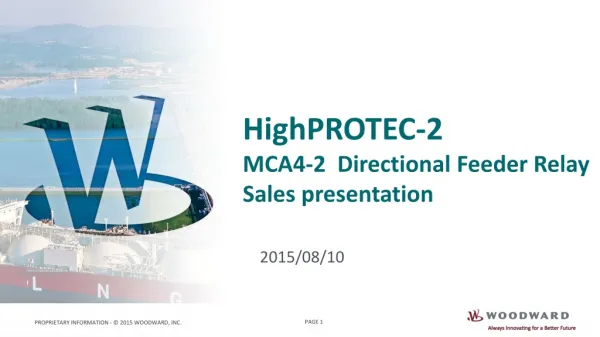 HighPROTEC-2 MCA4-2 Directional Feeder Relay Sales presentation