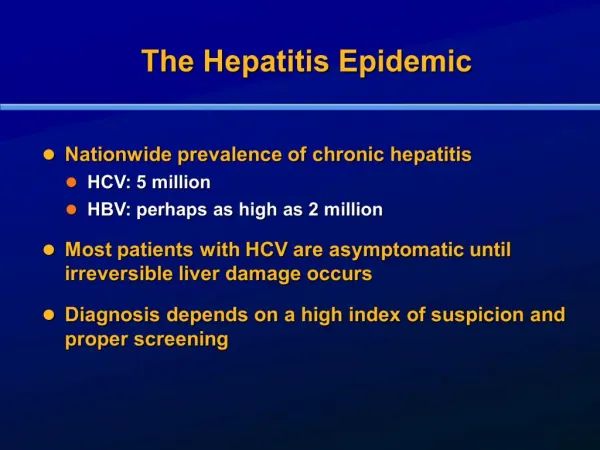 The Hepatitis Epidemic