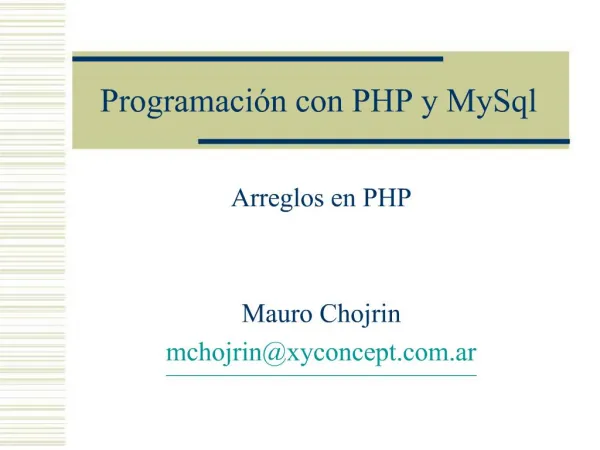 Programaci n con PHP y MySql