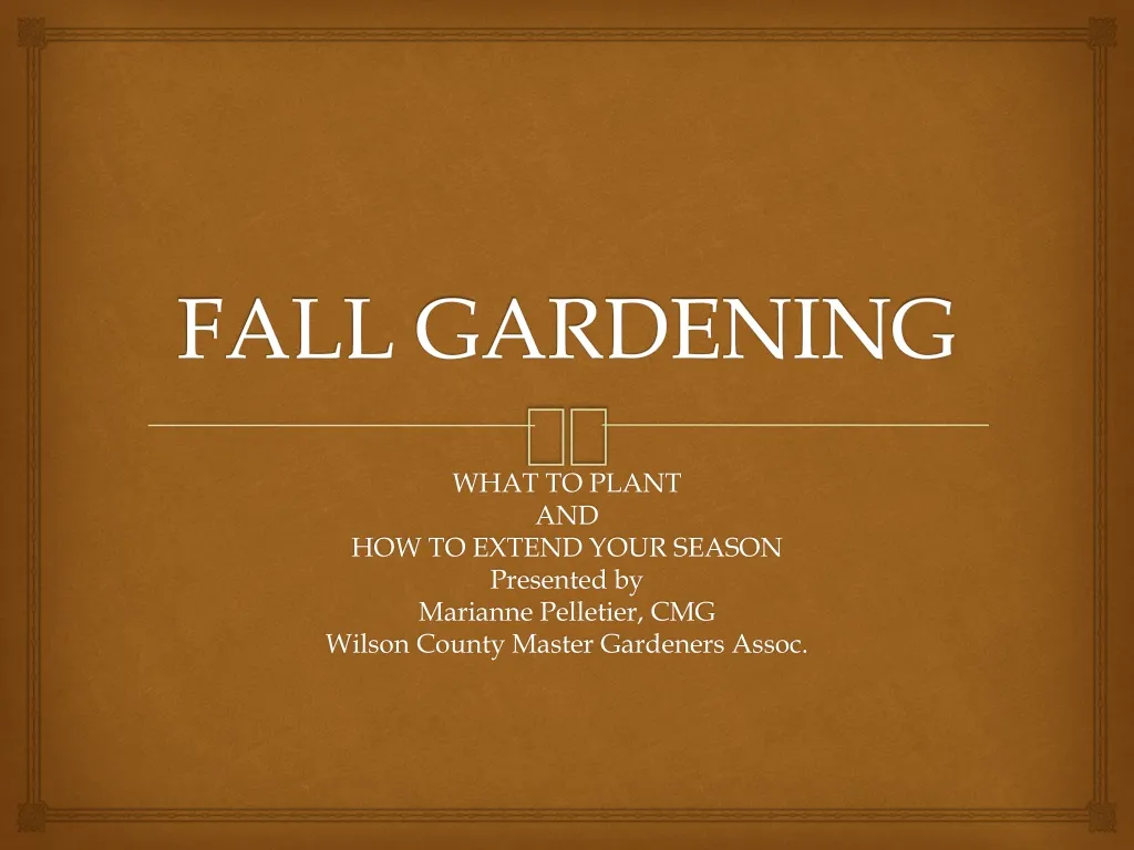 fall gardening