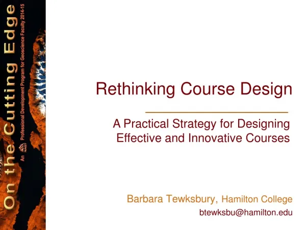 Rethinking Course Design