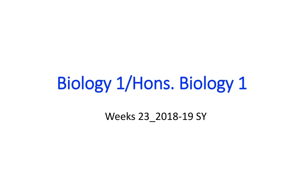biology 1 hons biology 1