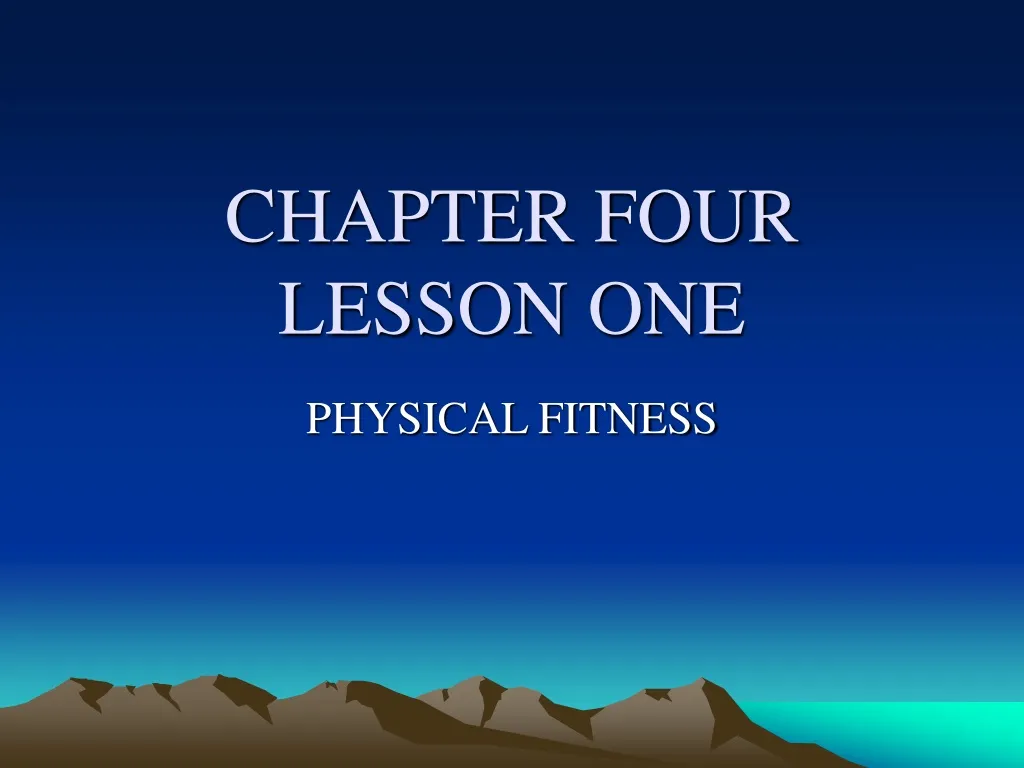 chapter four lesson one