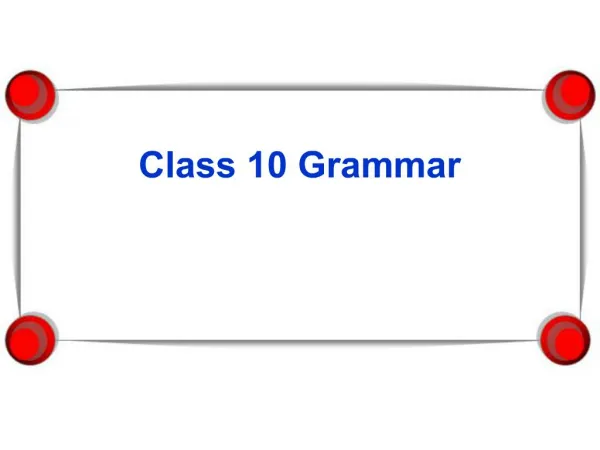 Class 10 Grammar