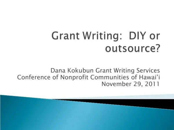 Grant Writing: DIY or outsource