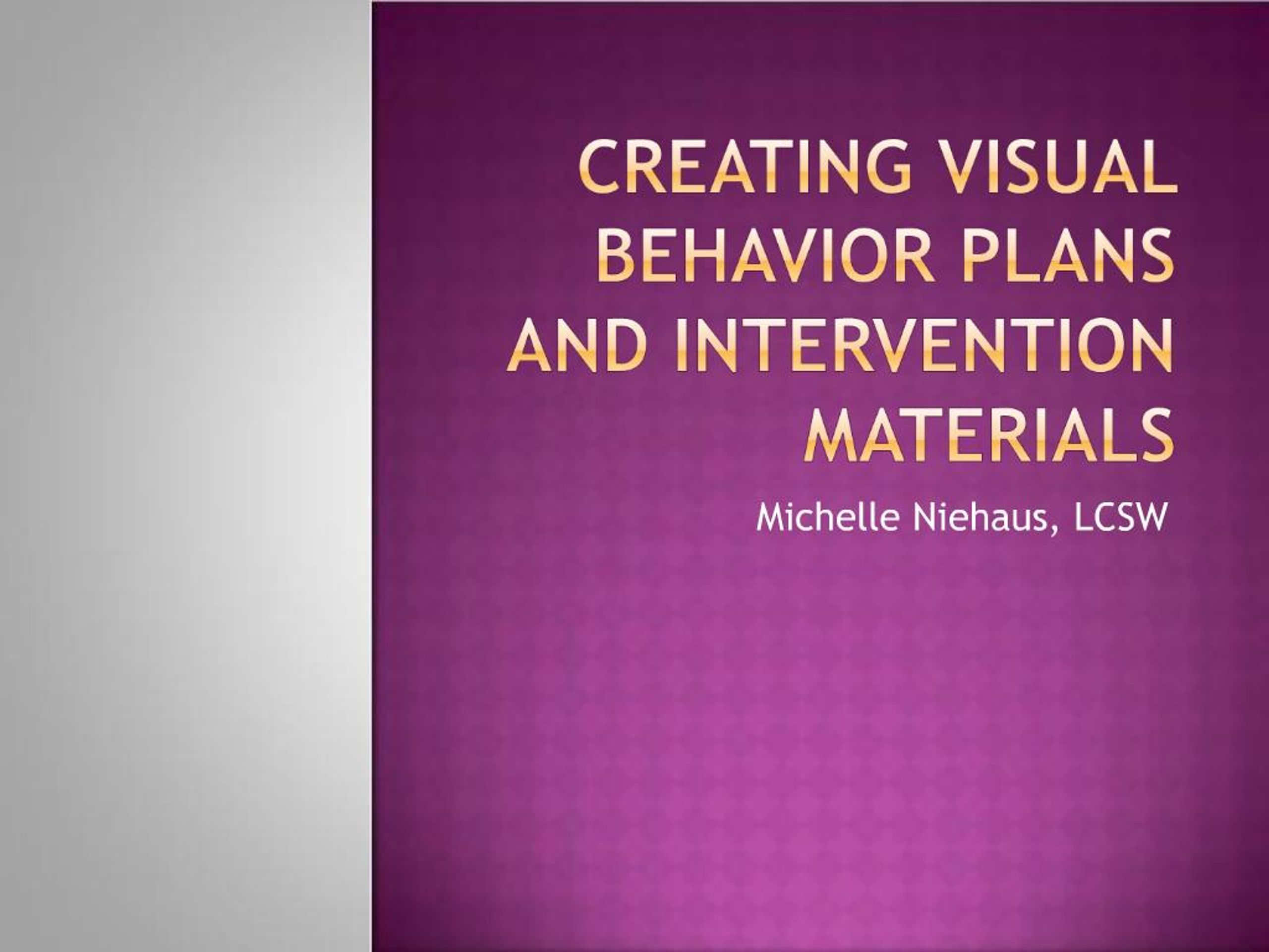 Visual Bip PPT - Creating visual behavior plans and Intervention materials ...