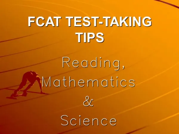 FCAT TEST-TAKING TIPS
