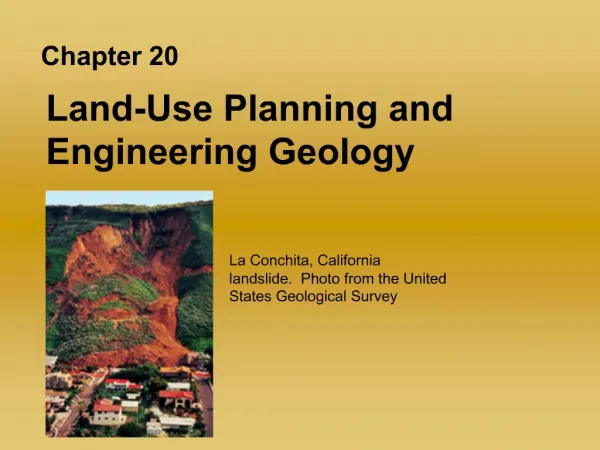Land-Use Planning and Engineering Geology