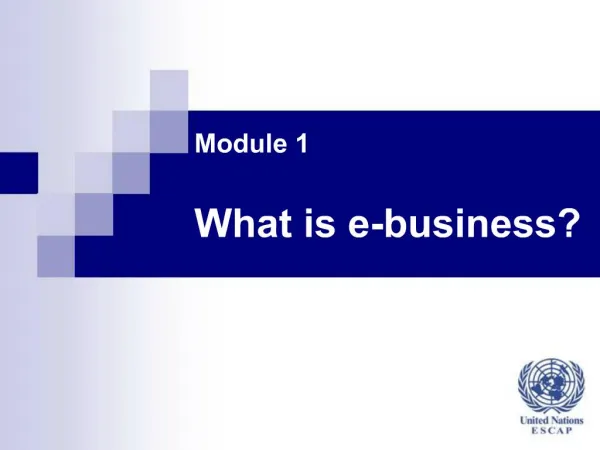 Module 1 What is e-business