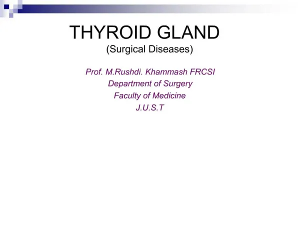 THYROID GLAND Surgical Diseases