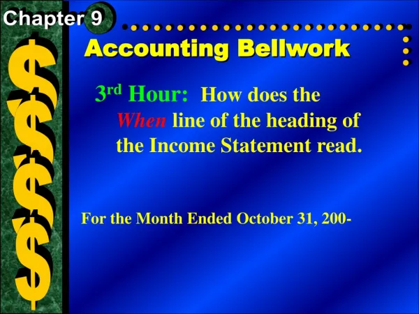 Accounting Bellwork