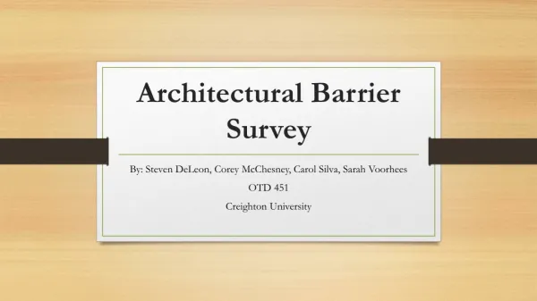 Architectural Barrier Survey