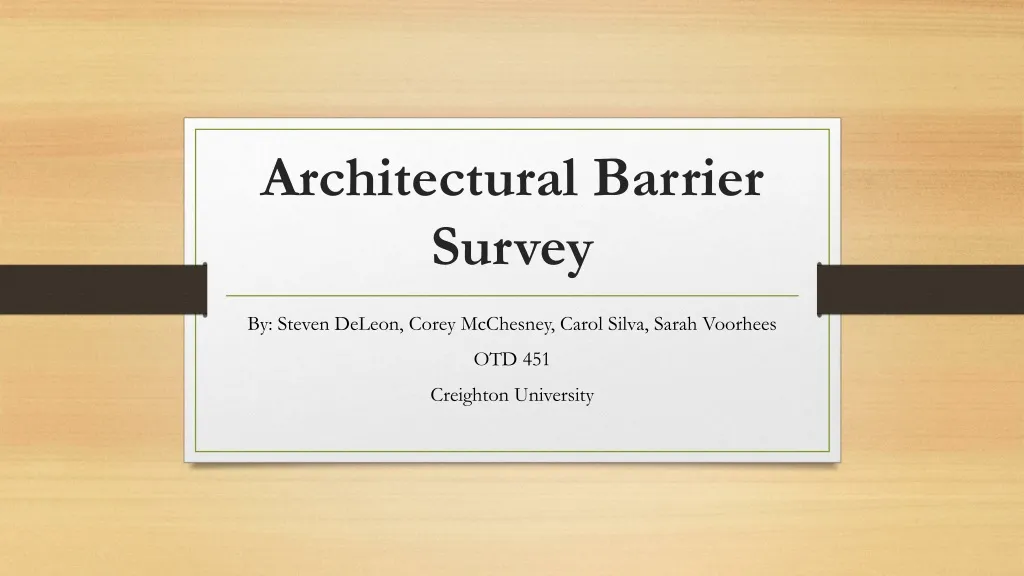 architectural barrier survey