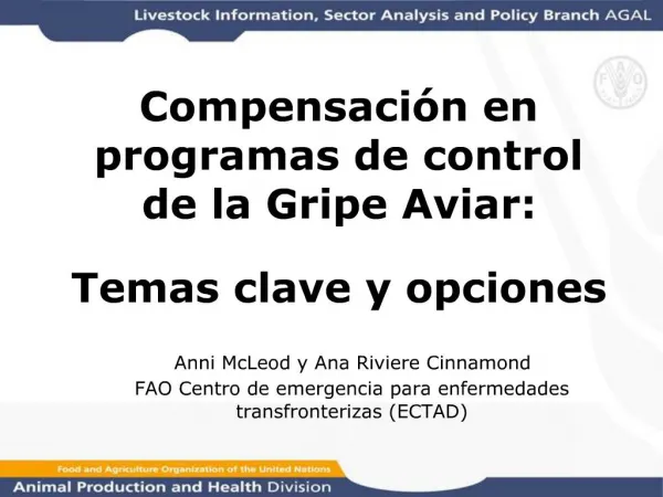 Compensaci n en programas de control de la Gripe Aviar: Temas clave y opciones