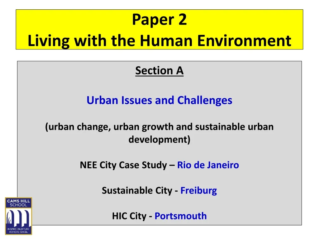 paper 2 living with the human environment