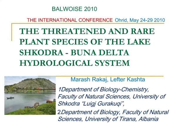 THE THREATENED AND RARE PLANT SPECIES OF THE LAKE SHKODRA - BUNA DELTA HYDROLOGICAL SYSTEM