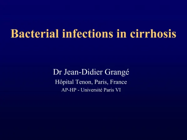 Bacterial infections in cirrhosis