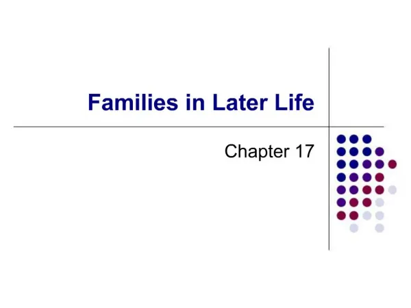 Families in Later Life