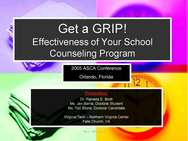 Get a GRIP Effectiveness of Your School Counseling Program